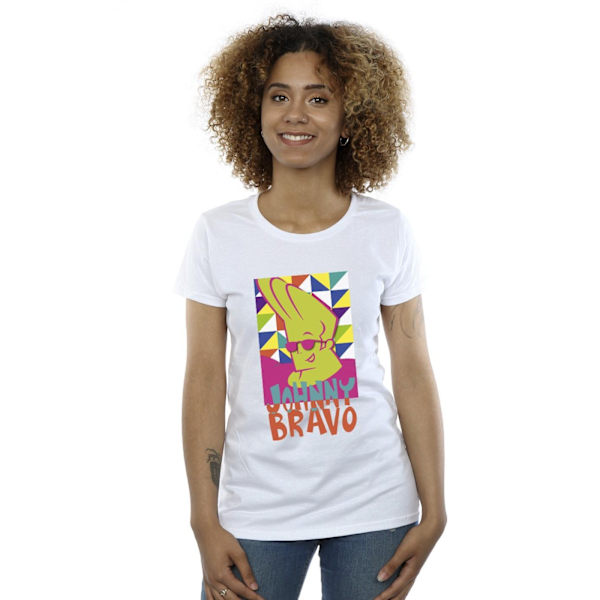 Johnny Bravo Dam/Damer Multi Triangles Pop Art Bomull T-shirt White M