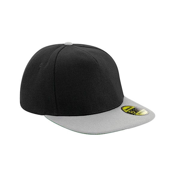 Beechfield Unisex Adult Original Flat Peak Snapback Cap One Size Black/Grey One Size