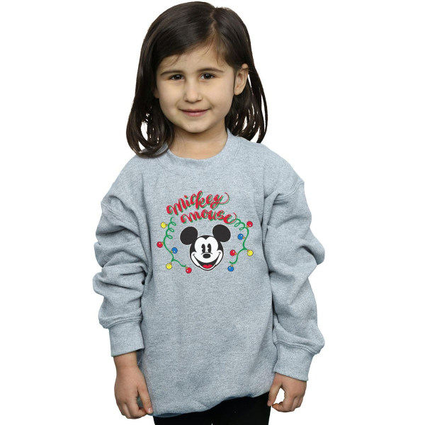 Disney Girls Mickey Mouse Christmas Light Bulbs Sweatshirt 9-11 Sports Grey 9-11 Years