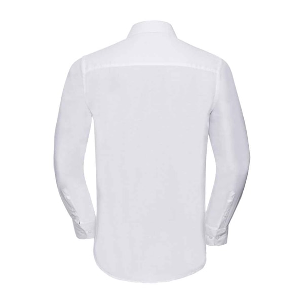 Russell Collection Herr Oxford Lättvårdad Skräddarsydd Långärmad White 15in