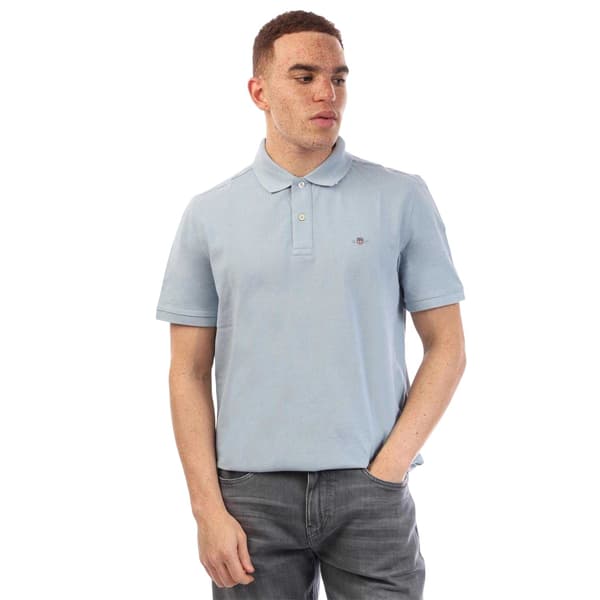 Gant Herr Logotyp Bomull Pikétröja S Blå Blue S