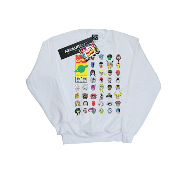 Marvel Girls Marvel Comics Heads Cover Sweatshirt 9-11 år Vit White 9-11 Years