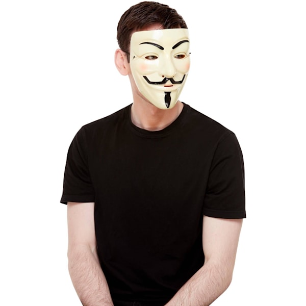 Smiffys Unisex Vuxen Guy Fawkes Mask Storlek One Cream Cream One Size