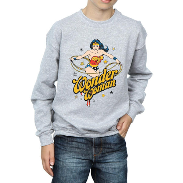 DC Comics Boys Wonder Woman Stars Sweatshirt 7-8 år Sports G Sports Grey 7-8 Years