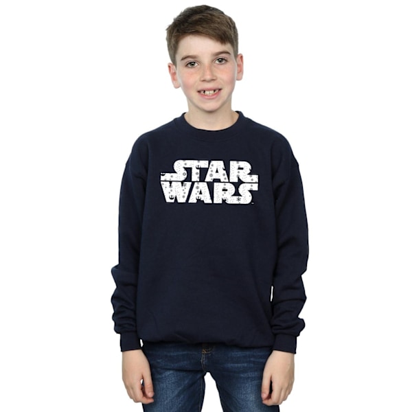 Star Wars Jultröja med logotyp för pojkar 9-11 år Marinblå Navy Blue 9-11 Years
