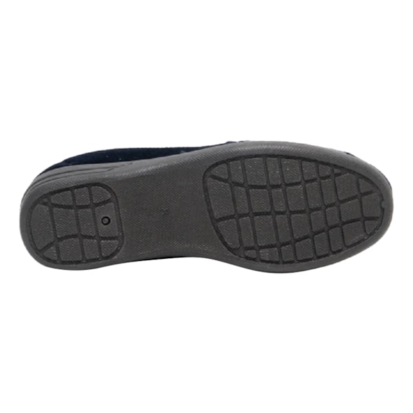 Zedzzz herr Aaron Twin Gusset Velourtofflor 10 UK marinblå/grå Navy Blue/Grey 10 UK
