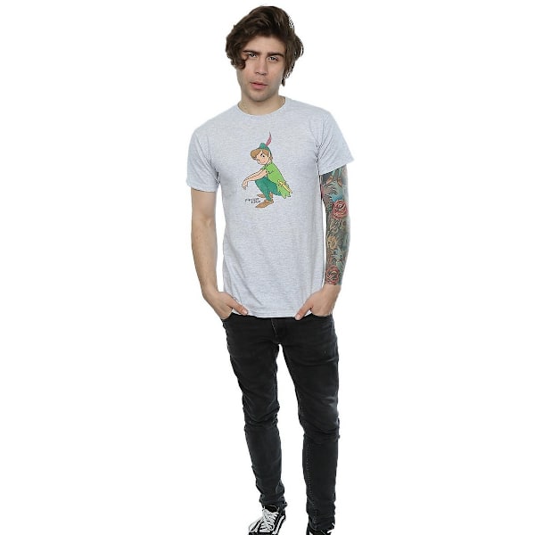 Peter Pan Classic Heather T-shirt för män, M, grå Grey M