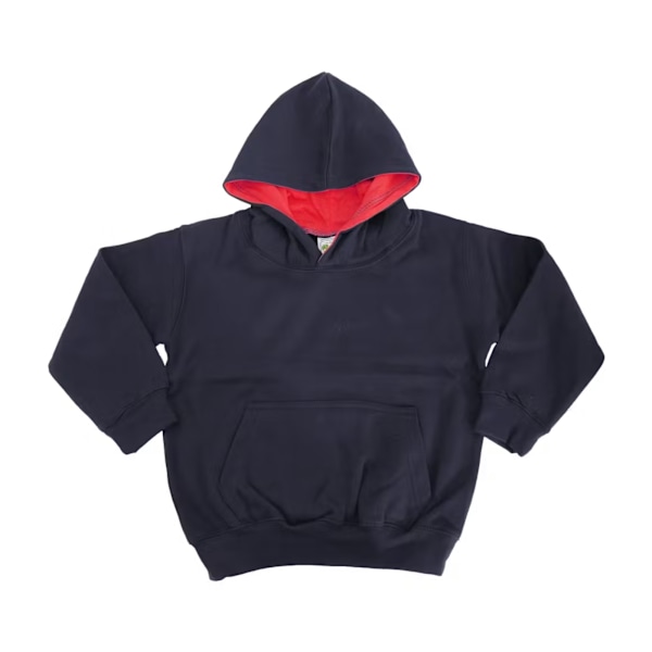 Awdis Kids Varsity Hooded Sweatshirt / Hoodie / Skoltröja 7-8 New French Navy/Fire Red 7-8