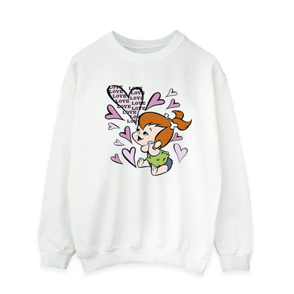The Flintstones Herr Pebbles Love Love Love Sweatshirt L Vit White L