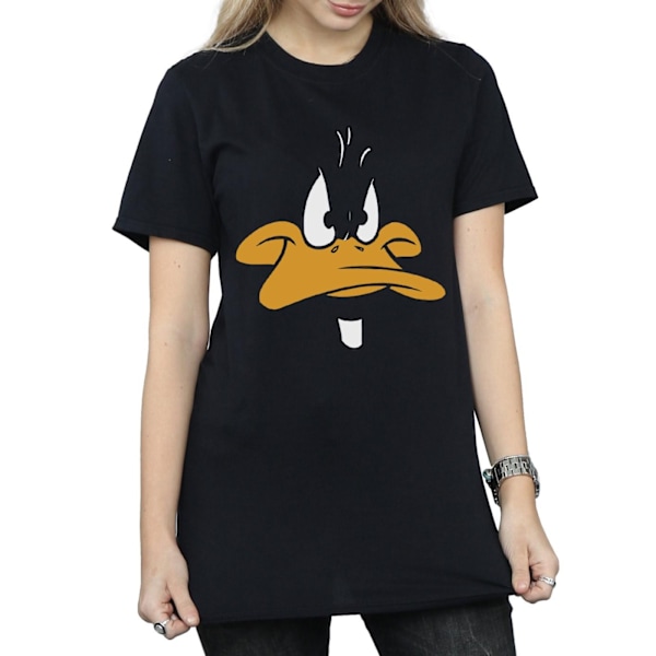 Looney Tunes Dam/Dam Daffy Duck Ansikte Bomull Pojkvän T-S Black S