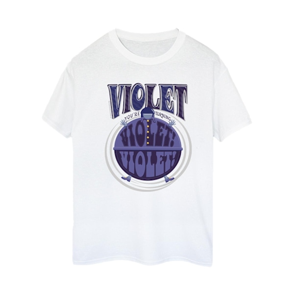 Willy Wonka Dam/Damer Violet Turning Violet Bomull Pojkvän White 4XL
