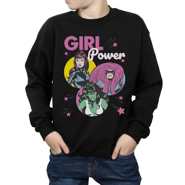 Marvel Comics Boys Girl Power Sweatshirt 5-6 år Svart Black 5-6 Years