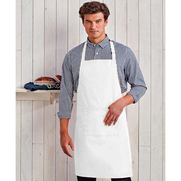 Premier Dam/Kvinnors Färger Bip Förkläde Med Ficka / Arbetskläder White One Size