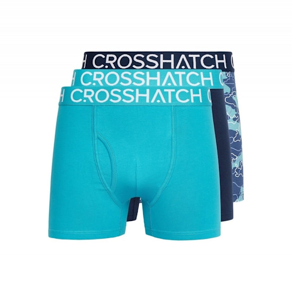 Crosshatch Lynol Boxershorts för män (3-pack) M Teal Teal M