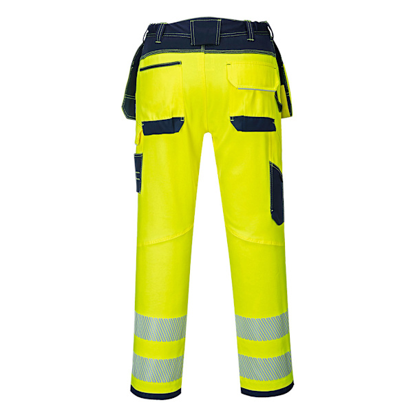 Portwest Herr T501 Hi-Vis Arbetsbyxor 42R Gul/Marinblå Yellow/Navy 42R
