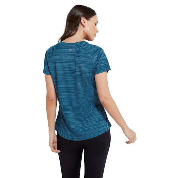 Mountain Warehouse Dam/Dam Endurance Randig T-shirt 6 UK Teal 6 UK