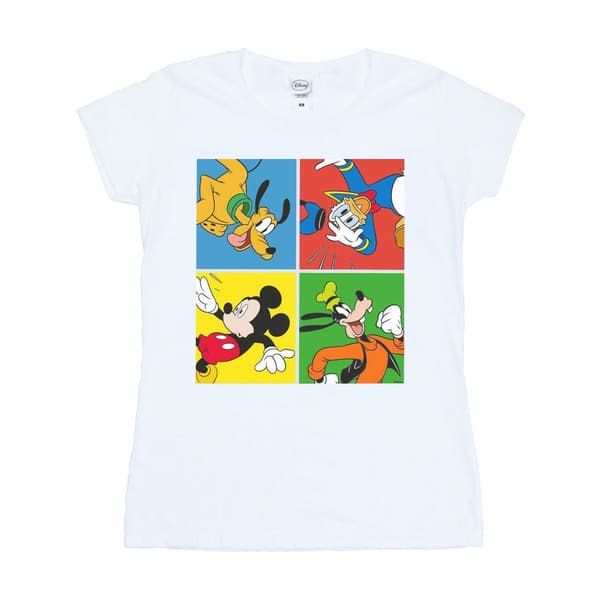 Disney Dam/Dam Mickey Mouse Vänner T-shirt i bomull M Vit White M