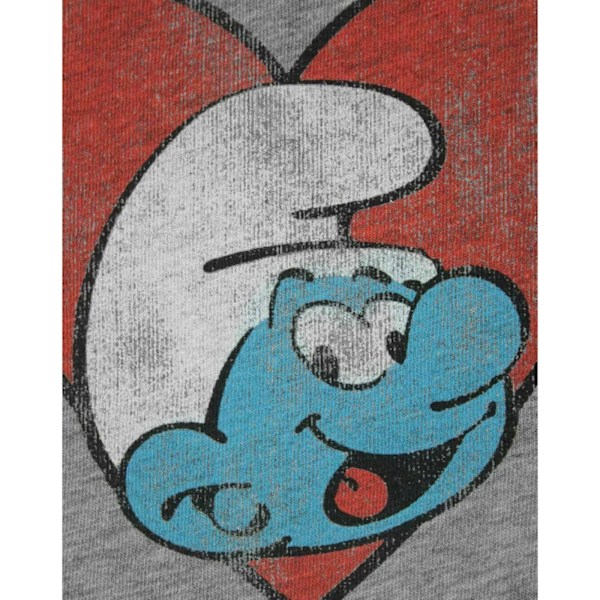Junk Food Damkläder/Dam I Love Smurfs The Smurfs T-Shirt S Grå Grey Marl S