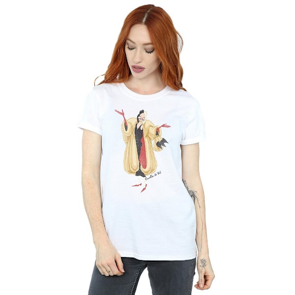 101 Dalmatiner Dam/Dam Cruella De Vil Boyfriend T-shirt S White/Beige S