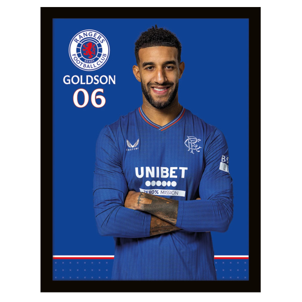 Rangers FC Goldson Crest Print 40cm x 30cm Royal Blue/Whi Royal Blue/White 40cm x 30cm