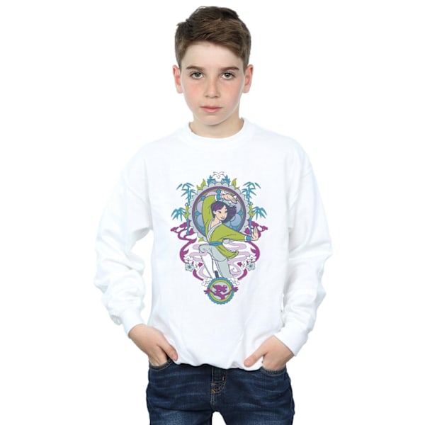 Disney Pojkar Mulan Prydnads Sweatshirt 7-8 År Vit White 7-8 Years