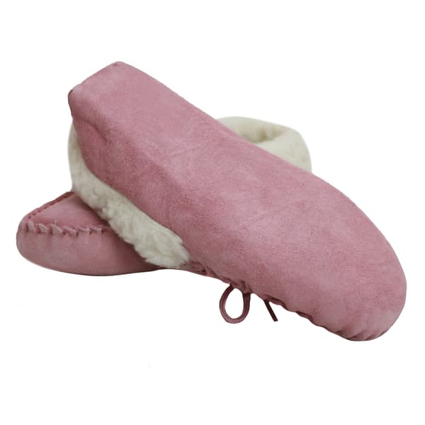 Eastern Counties Leather Dam/Dam Soft Sole Wool Lined Moc Pink 8 UK