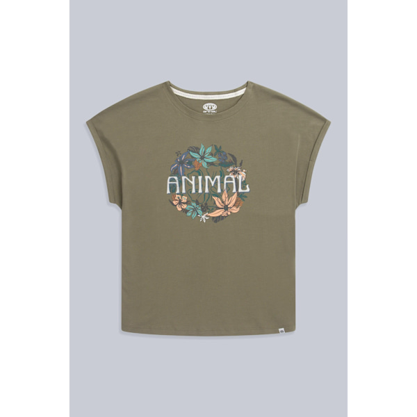 Animal Womens/Ladies Holly Logo Organic T-Shirt 6 UK Khaki Green Khaki Green 6 UK