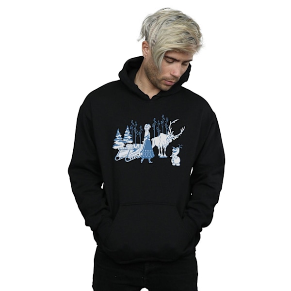 Disney Herr Frozen Anna Sven Och Olaf Hoodie 3XL Svart Black 3XL
