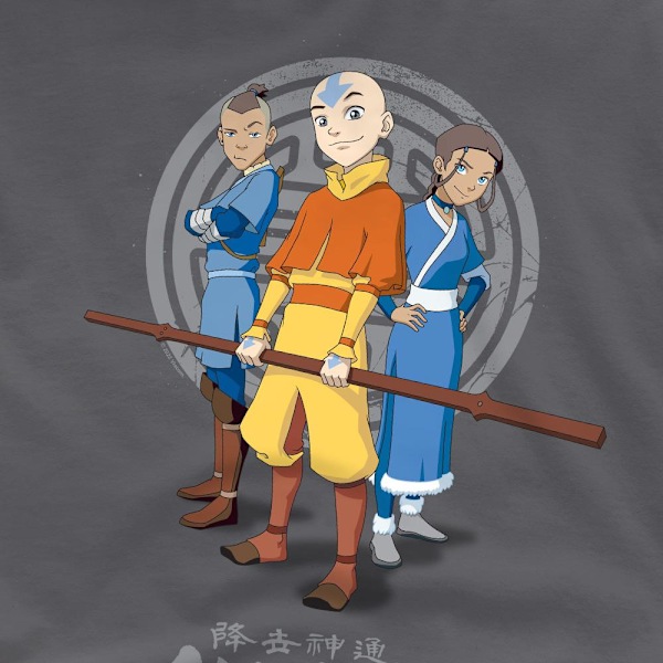 Avatar: The Last Airbender Herr Team Avatar T-Shirt XXL Kolgrå Charcoal XXL