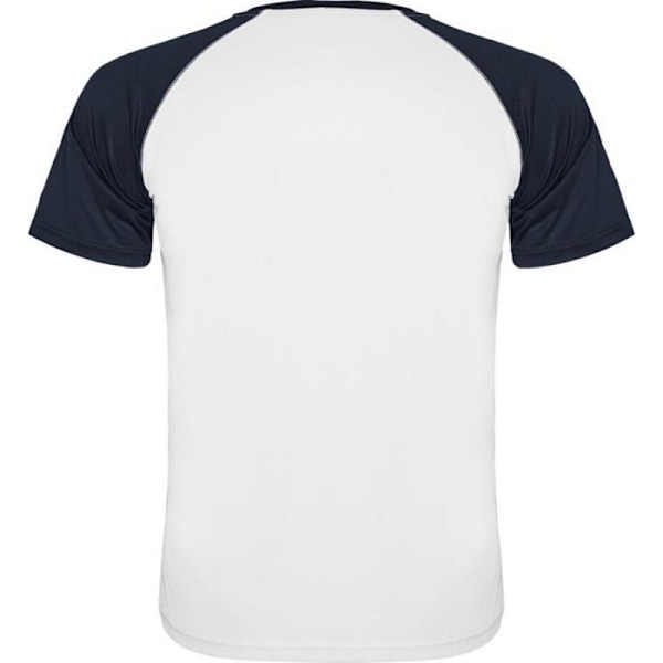 Roly Unisex Indianapolis T-shirt för vuxna med korta ärmar, sport, M, vit/marinblå White/Navy Blue M
