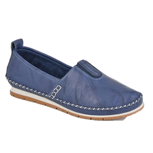 Mod Comfys Dam/Dam Softie Läder Loafers 6 UK Marinblå Navy 6 UK