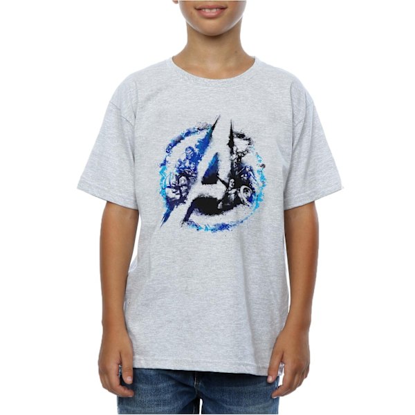 Marvel Boys Avengers Flared Logo T-Shirt 9-11 år Heather Gre Heather Grey 9-11 Years