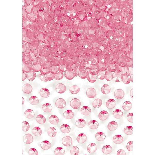 Amscan Akryl Gem Konfettistremling En Storlek Ljusrosa Light Pink One Size