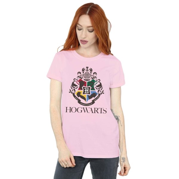 Harry Potter Dam/Damer Hogwarts Crest Bomull Boyfriend T-Sh Baby Pink S