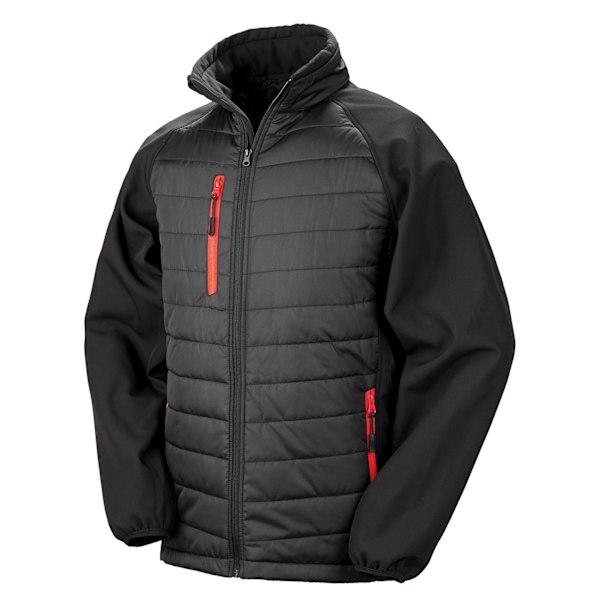 Result Unisex Vuxen Kompass Softshell Vadderad Jacka XS Svart/Röd Black/Red XS