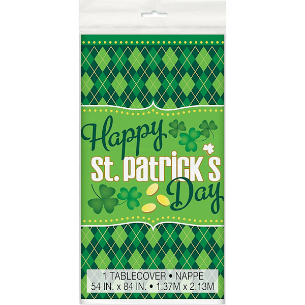 Unik festplast Argyle St Patricks Day festbordsduk O Green/White One Size