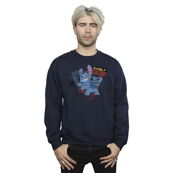 Disney Herr Lilo And Stitch Lättdistraherad Sweatshirt M Marinblå Navy Blue M