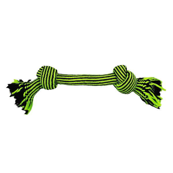 Jolly Pets Knot-N-Chew 2 Rope Dog Toy L-XL Grön Green L-XL