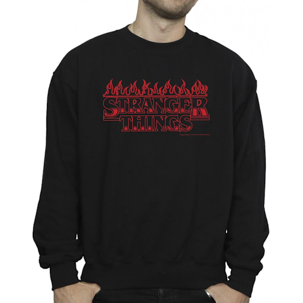 Netflix Herr Stranger Things Flames Sweatshirt S Svart Black S