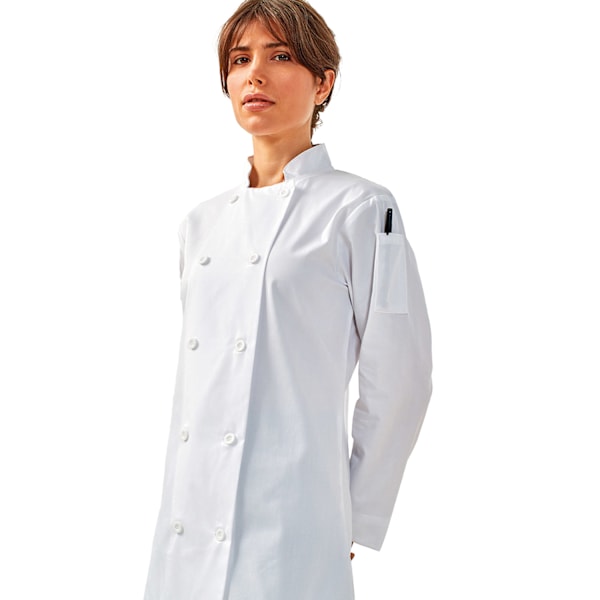 Premier Dam/Dam Longärmad Kockrock / Kockkläder (Pac White XS