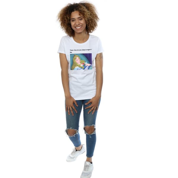 Disney Dam/Dam Törnrosa Meme T-shirt i bomull M Vit White M