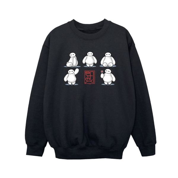 Disney Boys Big Hero 6 Baymax Many Poses Sweatshirt 3-4 år F Black 3-4 Years