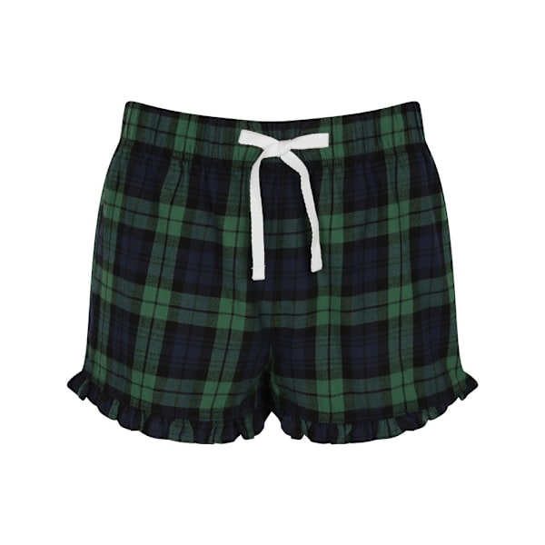 Skinnifit Dam/Kvinnors Tartan Shorts 2XS Marin/Grön Check Navy/Green Check 2XS