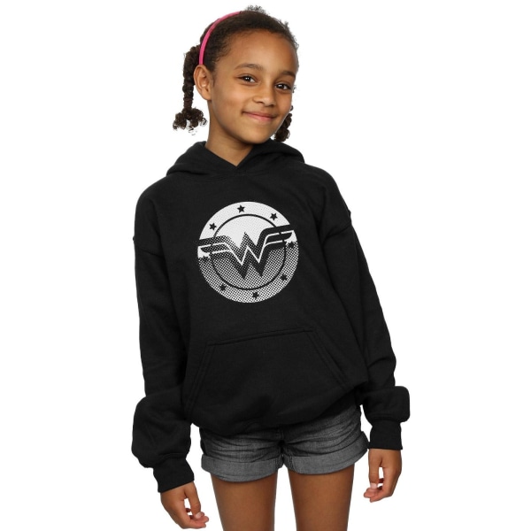 DC Comics Girls Wonder Woman Spot Logo Luvtröja 9-11 år Svart Black 9-11 Years