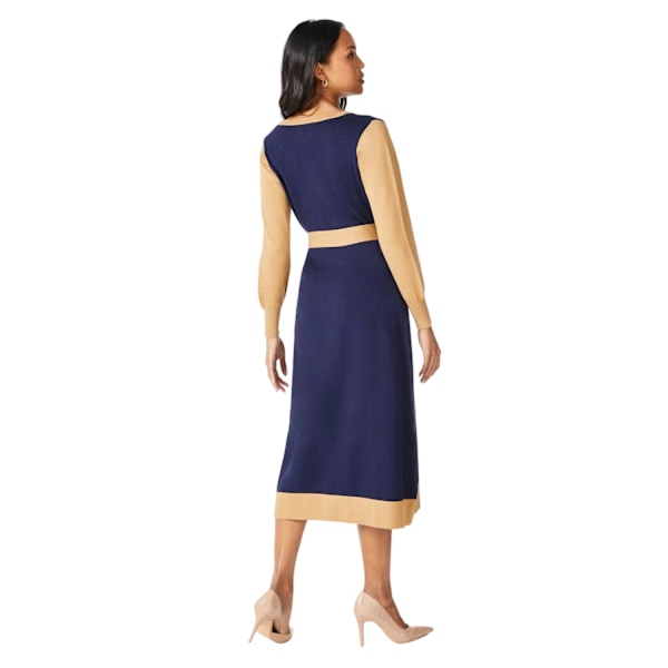 Principles Dam/Dam Tipped Knitted Belt Midi Klänning 20 UK N Navy 20 UK