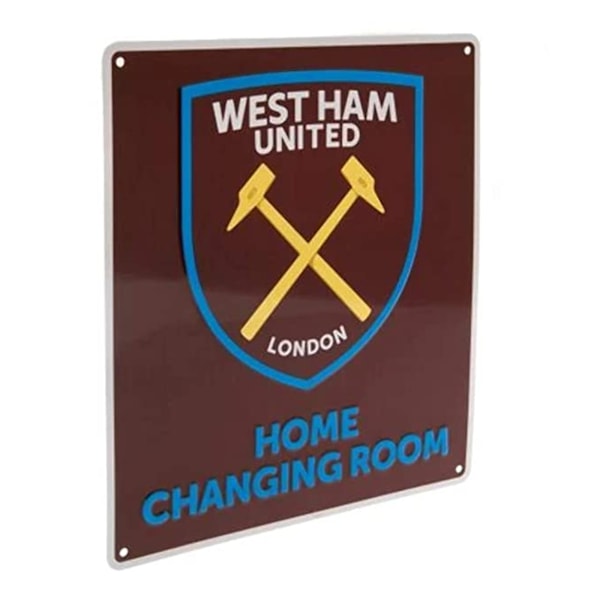 West Ham United FC Officiell Hemma Omklädningsrumsskylt En Storlek Cl Claret/Blue One Size