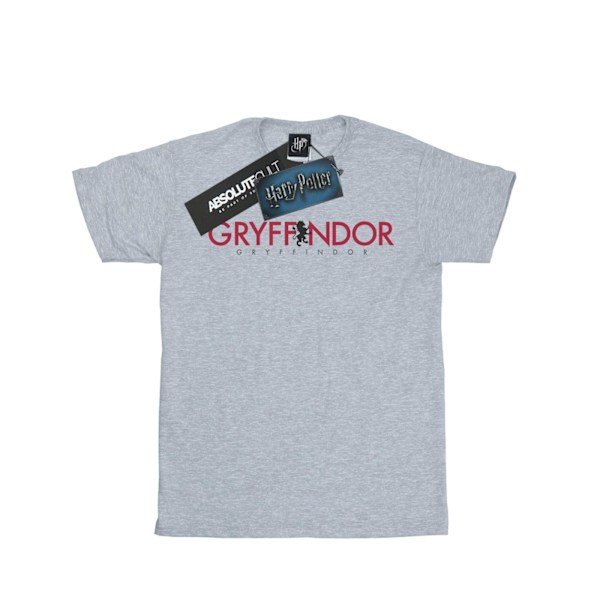 Harry Potter T-shirt i bomull med Gryffindor-text för flickor 9-11 år Sp Sports Grey 9-11 Years