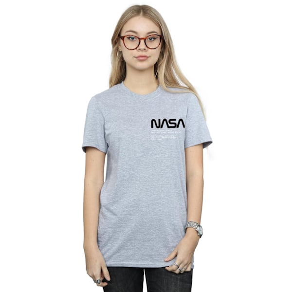 NASA Dam/Kvinnor Johnson Worm Pocket Print Bomull Boyfriend T Sports Grey L