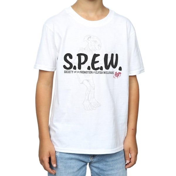 Harry Potter Boys Dobby SPEW T-shirt 7-8 år Vit White 7-8 Years