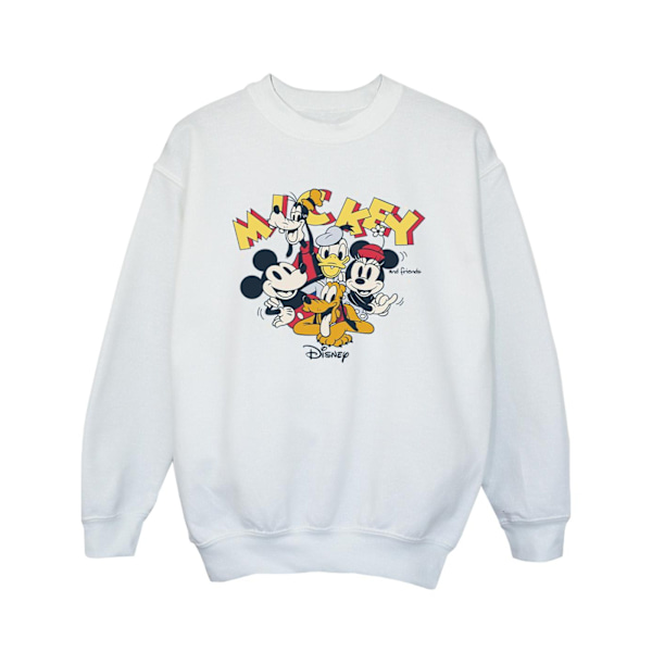 Disney Girls Mickey Mouse Group Sweatshirt 3-4 år Vit White 3-4 Years